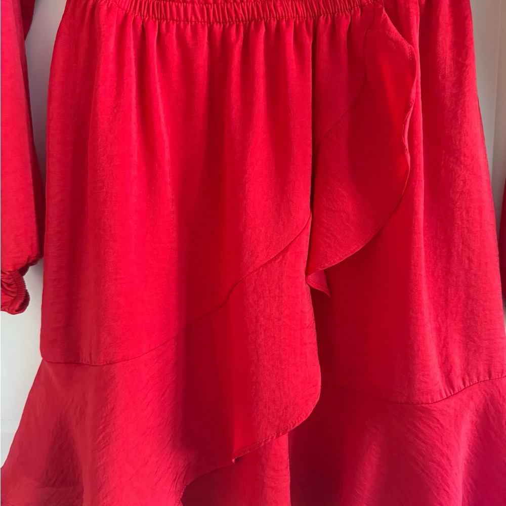 Red Ruffle Express Dress - Picture 2 of 3